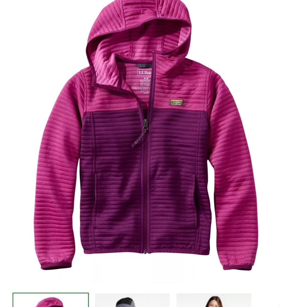 L.L. Bean Girls' Ombre Hooded Fleece Jacket - Pink & Purple - Picture 5 of 5